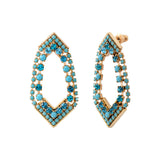 Boucles d'oreilles percées strassées cristaux Prestige - turquoise Turquoise