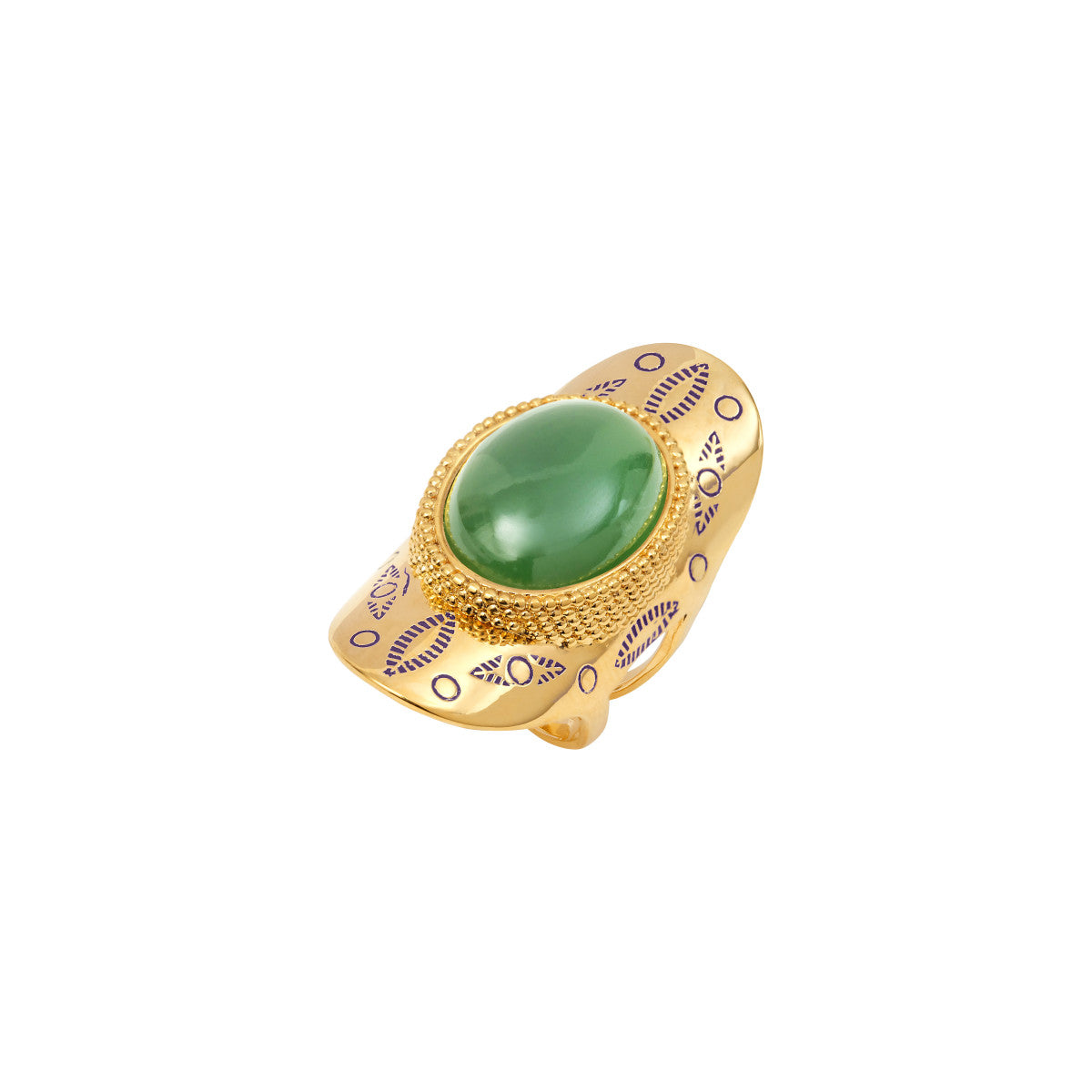 Bague large ajustable Arizona Dream cabochon aventurine - vert Vert