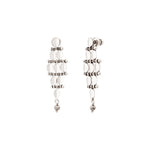 Petites boucles d'oreilles Babylone maille bijou hématite grise - argent Argent