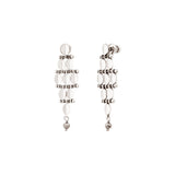 Petites boucles d'oreilles Babylone maille bijou hématite grise - argent Argent
