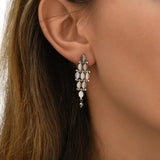 Petites boucles d'oreilles Babylone maille bijou hématite grise - argent Argent
