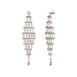 Boucles d'oreilles Babylone maille bijou hématite grise - argent Argent