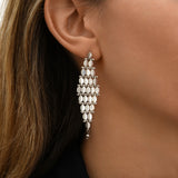 Boucles d'oreilles Babylone maille bijou hématite grise - argent Argent
