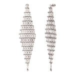 Boucles d'oreilles pendantes XXL Babylone maille bijou hématite grise - argent Argent
