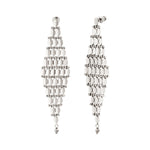 Boucles d'oreilles pendantes Babylone maille bijou hématite grise - argent Argent