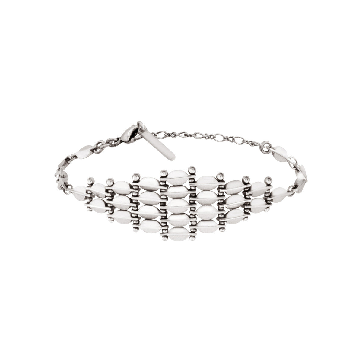 Bracelet fin réglable Babylone en maille souple - argent Argent
