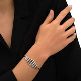 Bracelet fin réglable Babylone en maille souple - argent Argent