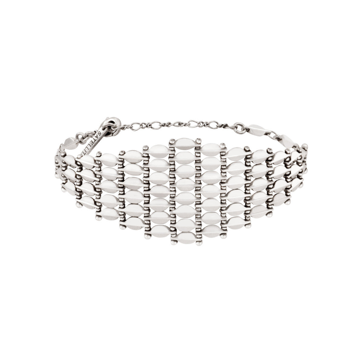Grand bracelet réglable Babylone en maille souple - argent Argent