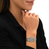 Grand bracelet réglable Babylone en maille souple - argent Argent