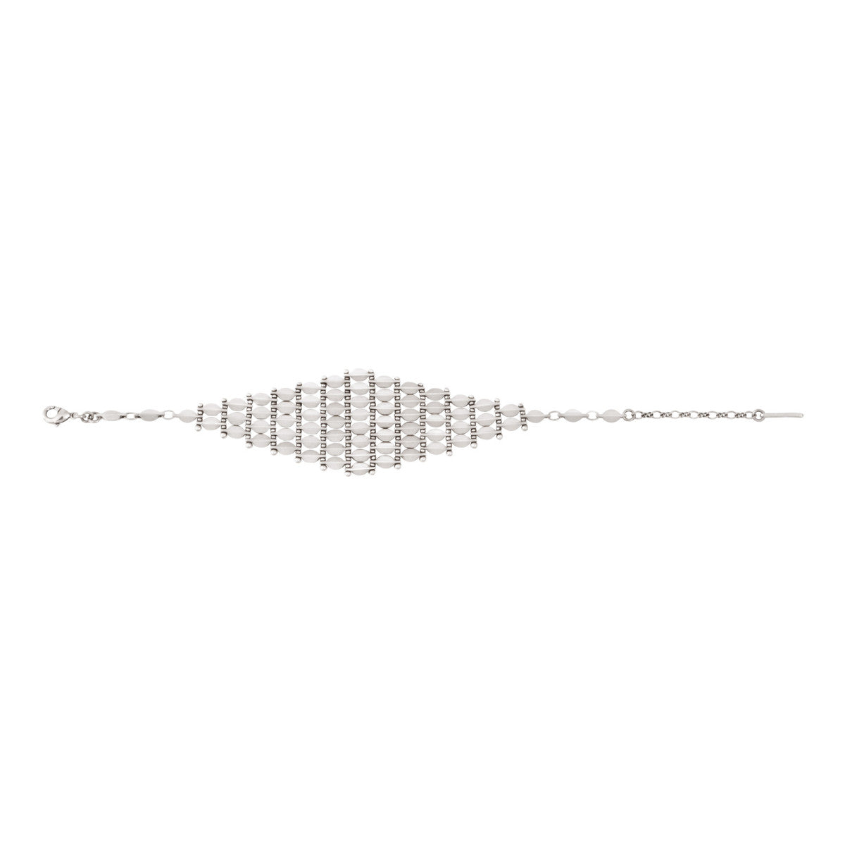 Grand bracelet réglable Babylone en maille souple - argent Argent