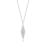 Collier pendentif réglable Babylone maille bijou et hématite grise - argent Argent