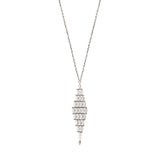 Collier pendentif réglable Babylone maille bijou et hématite grise - argent Argent