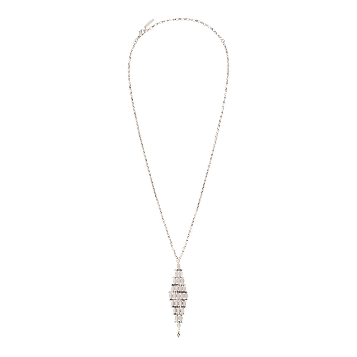 Collier pendentif réglable Babylone maille bijou et hématite grise - argent Argent