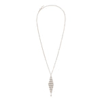Collier pendentif réglable Babylone maille bijou et hématite grise - argent Argent