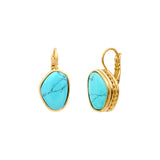 Boucles d'oreilles dormeuses Noto cabochon en turquoise composite - bleu Turquoise