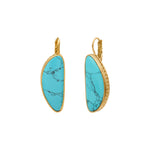 Grandes boucles d'oreilles dormeuses Noto cabochon turquoise composite - bleu Turquoise