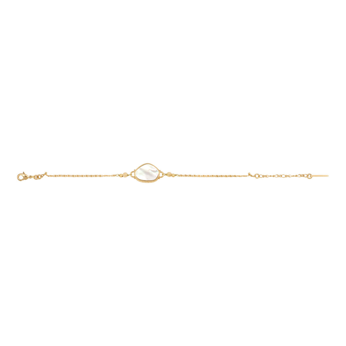 Bracelet fin réglable Noto cabochon nacre - blanc Nacre