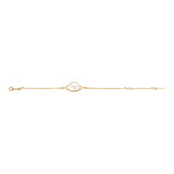 Bracelet fin réglable Noto cabochon nacre - blanc Nacre