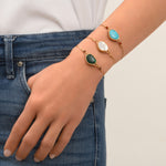 Bracelet fin réglable Noto cabochon nacre - blanc Nacre