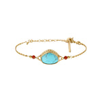 Bracelet fin réglable Noto cabochon en turquoise composite - bleu Turquoise