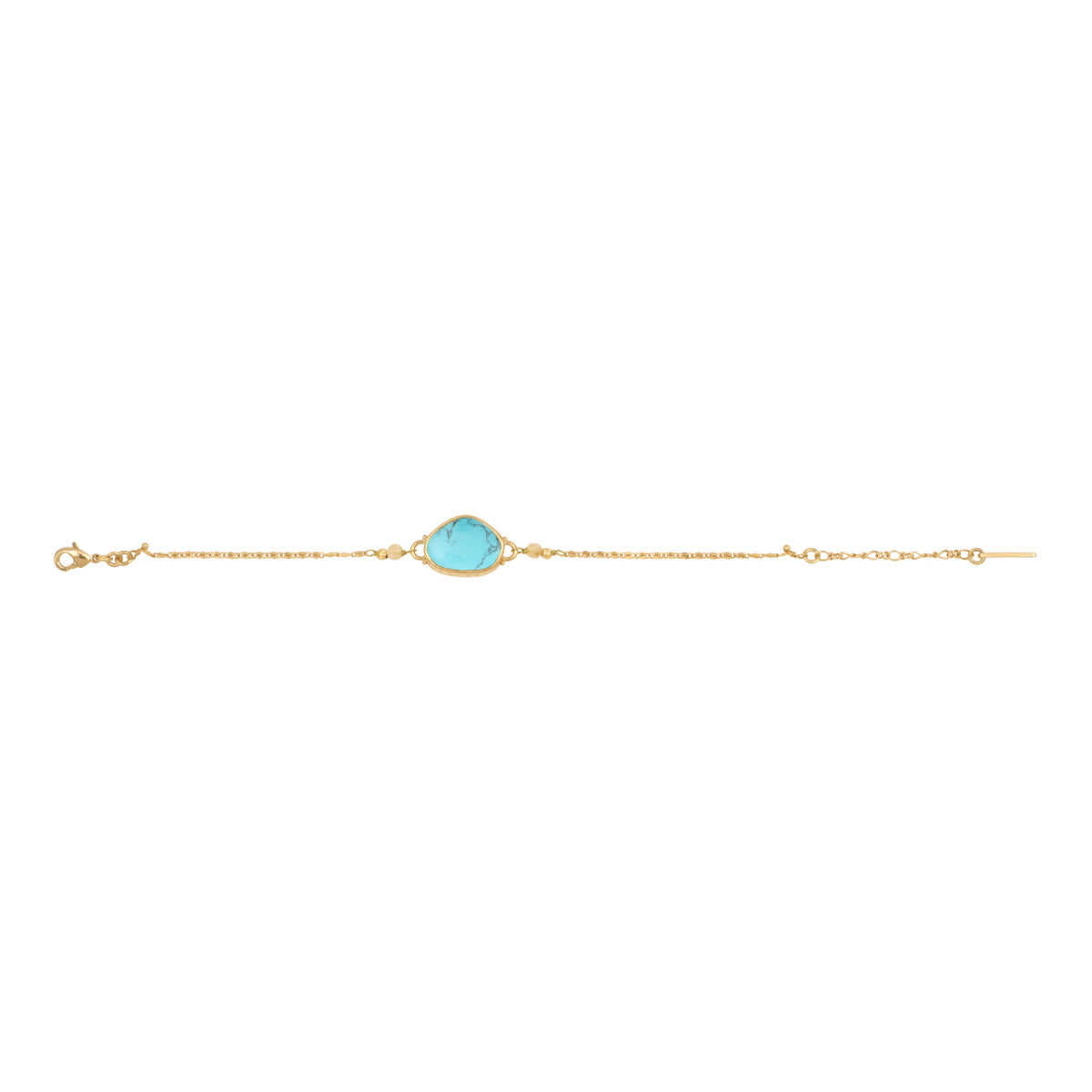 Bracelet fin réglable Noto cabochon en turquoise composite - bleu Turquoise