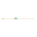 Bracelet fin réglable Noto cabochon en turquoise composite - bleu Turquoise