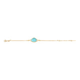Bracelet fin réglable Noto cabochon en turquoise composite - bleu Turquoise