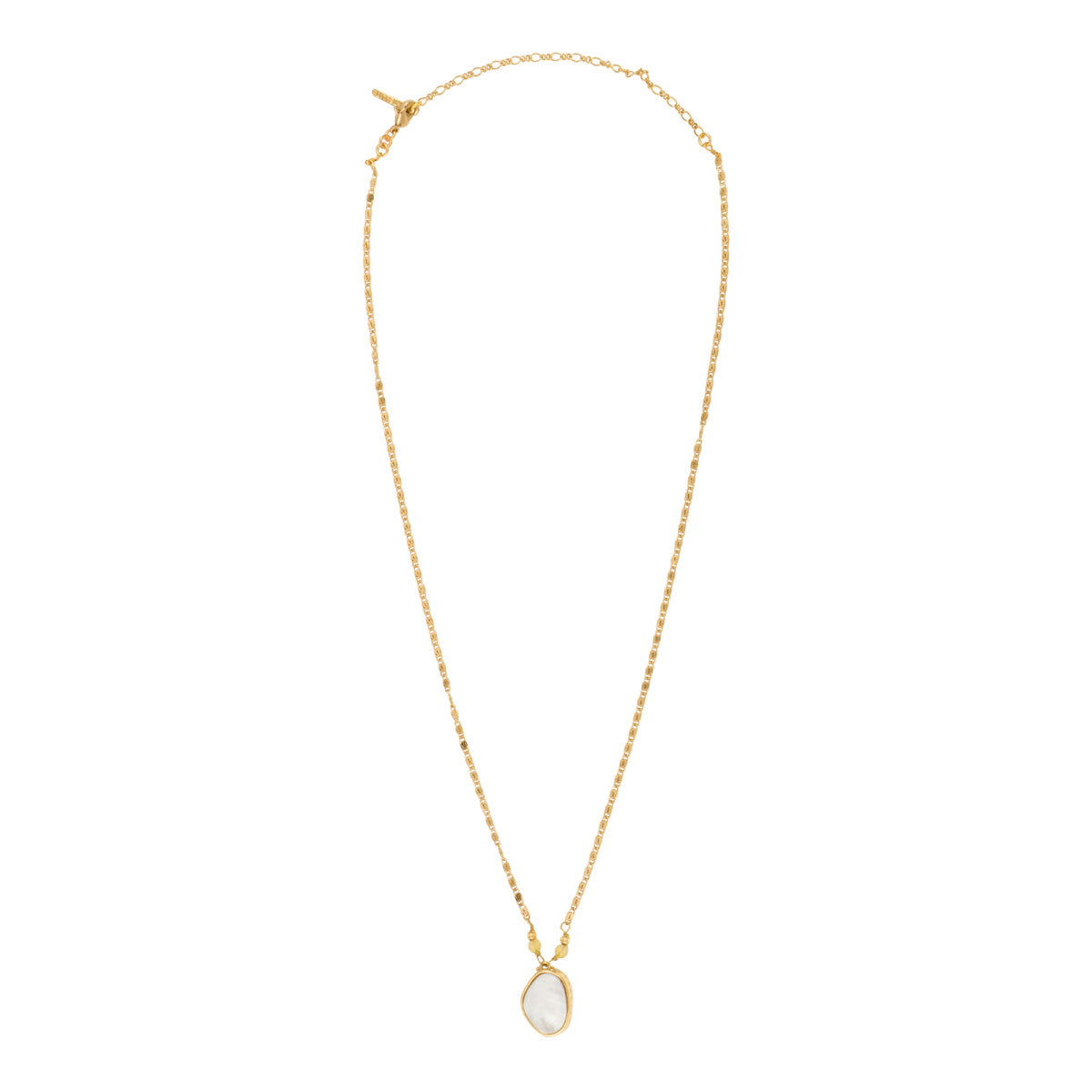 Collier pendentif Noto en métal doré nacre et citrine - blanc Nacre