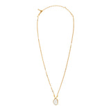 Collier pendentif Noto en métal doré nacre et citrine - blanc Nacre
