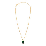 Collier pendentif Noto en métal doré malachite composite  et grenat - vert Vert