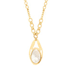 Collier réglable Noto en métal doré ciselé et cabochon de nacre - blanc Nacre