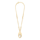 Collier réglable Noto en métal doré ciselé et cabochon de nacre - blanc Nacre