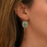 Boucles d'oreilles dormeuses longues Circus - turquoise Turquoise