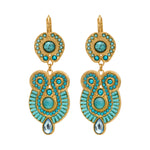 Boucles d'oreilles dormeuses Circus cabochons pâte de verre - turquoise Turquoise