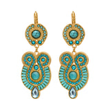 Boucles d'oreilles dormeuses Circus cabochons pâte de verre - turquoise Turquoise