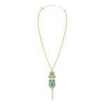 Collier pendentif Circus cabochons pâte de verre et cristaux - turquoise Turquoise