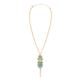 Collier pendentif Circus cabochons pâte de verre et cristaux - turquoise Turquoise