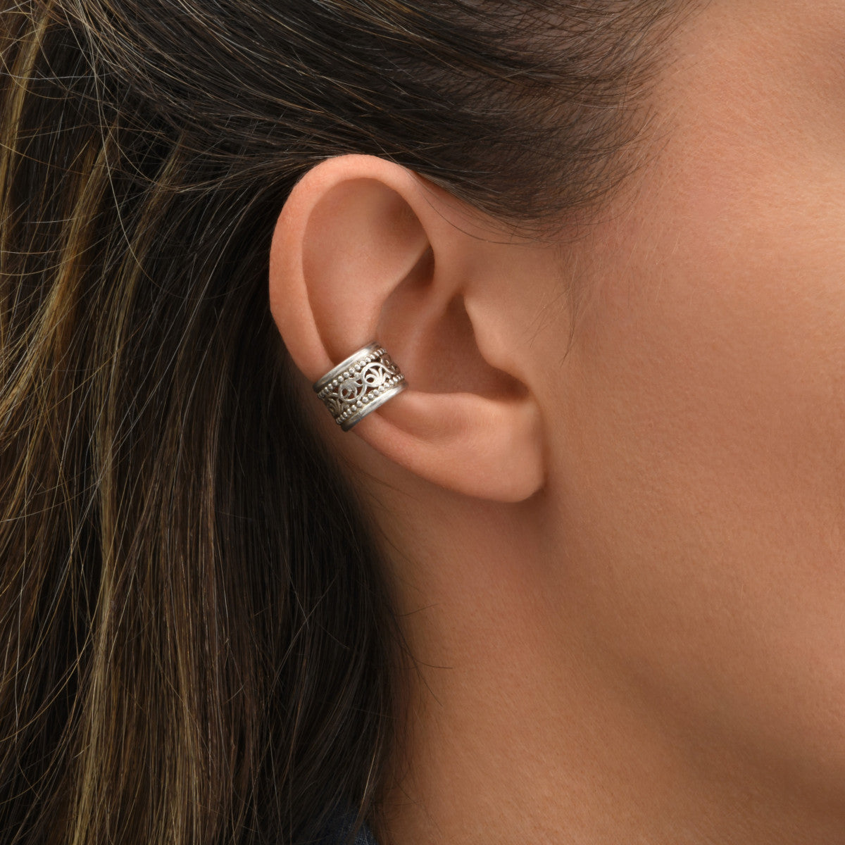 Bague d'oreille féminine ajustable métal argenté 10 microns - argenté Argent