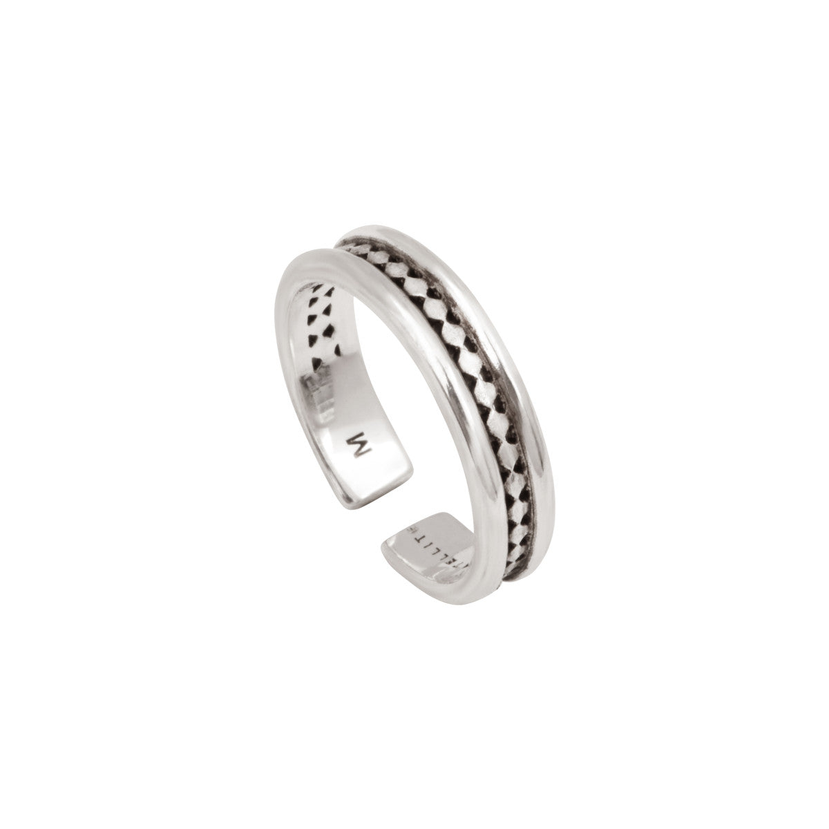 Bague fine intemporelle métal doré ajouré medium - argenté Argent