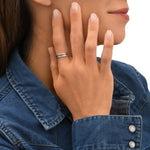 Bague fine intemporelle métal doré ajouré medium - argenté Argent