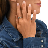 Bague fine intemporelle métal doré ajouré medium - argenté Argent