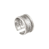 Bague fine intemporelle métal doré ajouré small - doré Argent