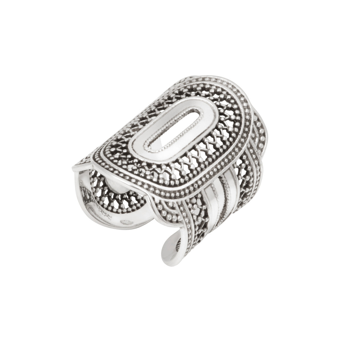 Bague large filigrane Noor medium  - argenté Argent