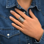 Bague large filigrane Noor medium  - argenté Argent