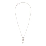 Collier pendentif réglable chic métal argenté hématite  - argenté Argent
