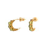 Mini boucles d'oreilles créoles Panarea tissées de péridot - vert pâle Peridot