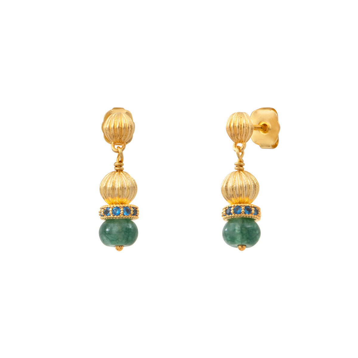 Boucles d'oreilles à tiges percées Avola quartz teinté - bleu Bleu