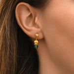 Boucles d'oreilles à tiges percées Avola quartz teinté - bleu Bleu
