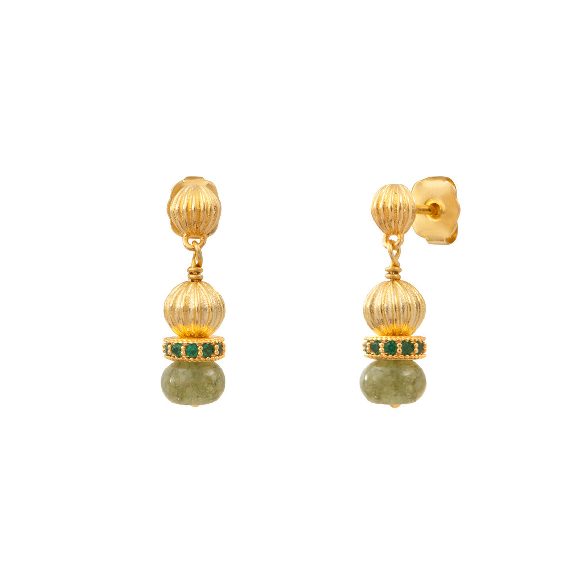 Boucles d'oreilles à tiges percées Avola quartz teinté - vert Vert