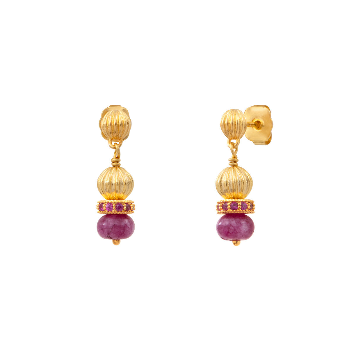 Boucles d'oreilles à tiges percées Avola quartz teinté - violet Violet
